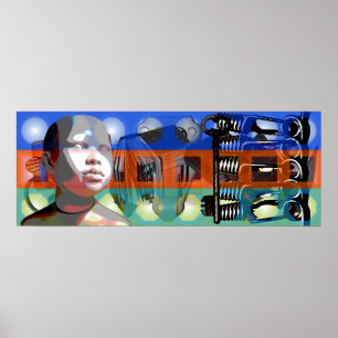 GMT 24 Hours Project Doll Gradient Colors Frame P Poster