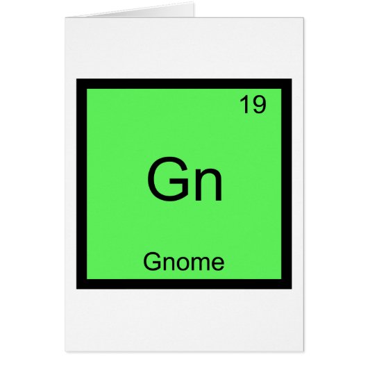 Gn - Gnome Chemistry Periodic Table Symbol (Front)