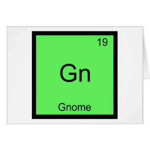 Gn - Gnome Chemistry Periodic Table Symbol Cards