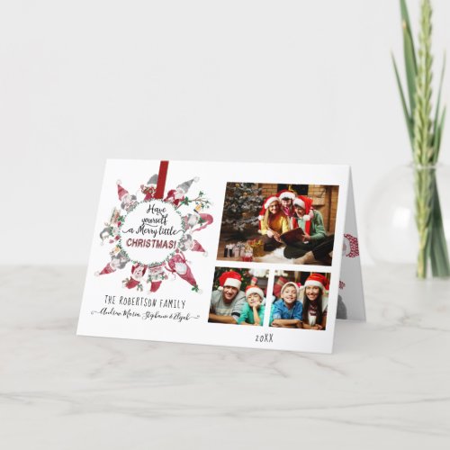 Gnames Merry Little Christmas Typography Photos Holiday Card