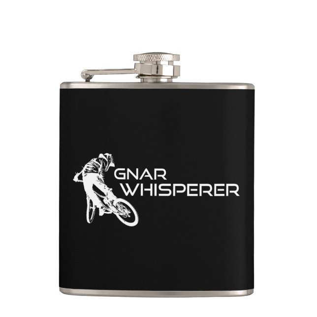Gnar Whisperer Mountain Biking Flask (Front)