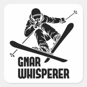 Gnar Whisperer Skiing Square Sticker