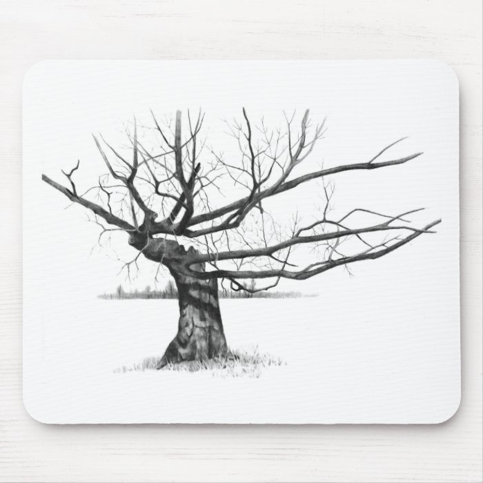 GNARLY OLD TREE PENCIL REALISM ART MOUSE PADS