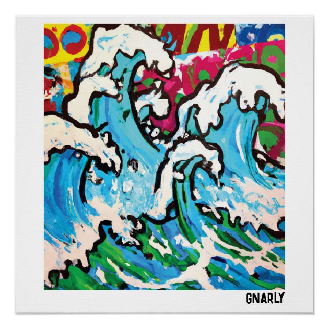 Gnarly Surf Art Poster (Front)
