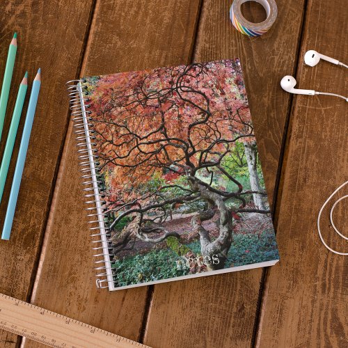 Gnarly Twisted Autumn Japanese Maple Tree Notebook