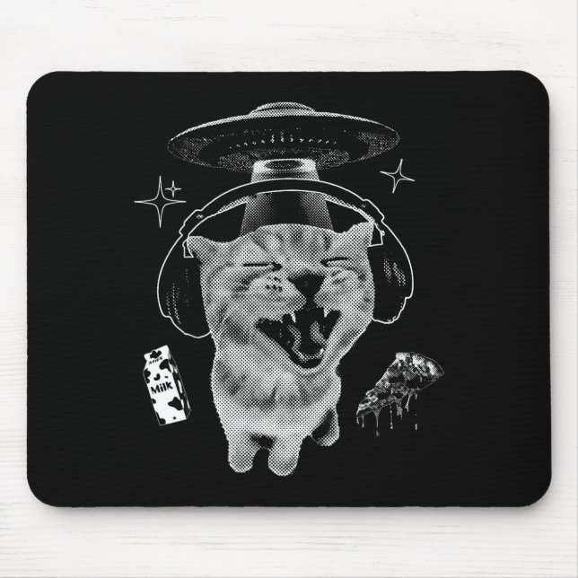 Gnarp Cat Silly Alien Cat Meme Brainrot Funny Meme Mouse Pad (Front)