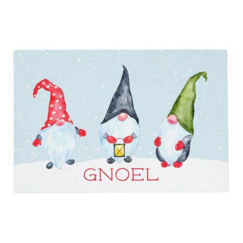 Gnoel Christmas Gnomes Placemat