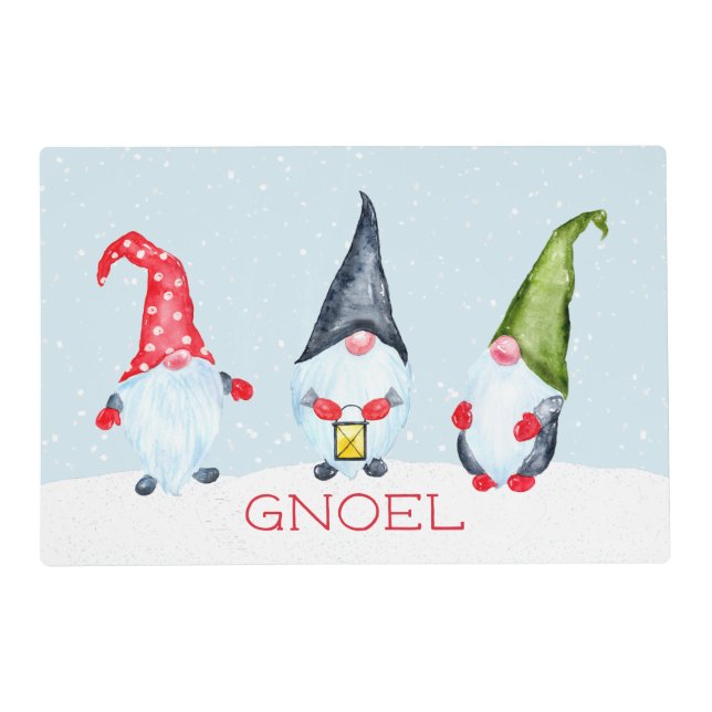 Gnoel Christmas Gnomes Placemat (Front)