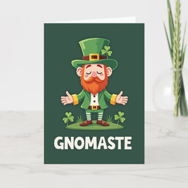 Gnomaste Leprechaun Hello Card (Front)