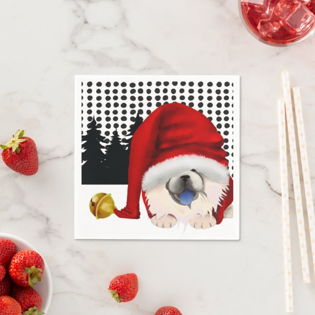 GNOME4 THE CHOWLIDAYS cream chow napkins (Insitu)