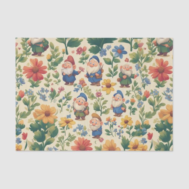 Gnome a flower pattern design tissue paper (Front)