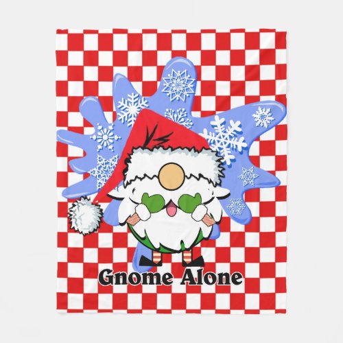 Gnome Alone Funny Christmas Movie Parody Red Green Fleece Blanket