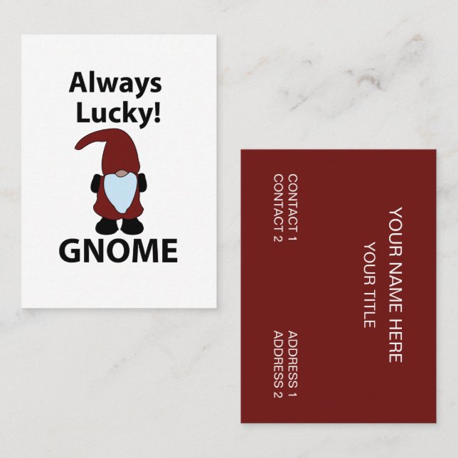 Gnome Always Lucky Gnome Business Card (Front/Back)