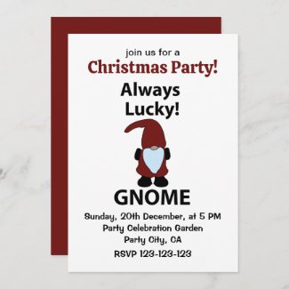 Gnome Always Lucky Gnome Christmas Party