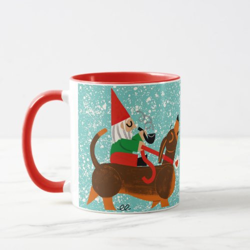 Gnome and Dachshund Holiday Mug