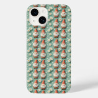 Gnome and Daisy Seamless Pattern Garden Design