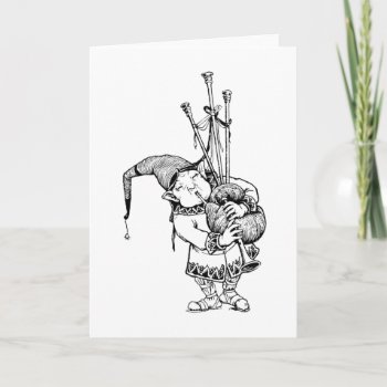 Gnome And His Bagpipes Card by dmorganajonz at Zazzle