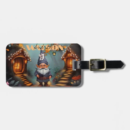 Gnome and Kitten Backpack and Luggage Tag 
