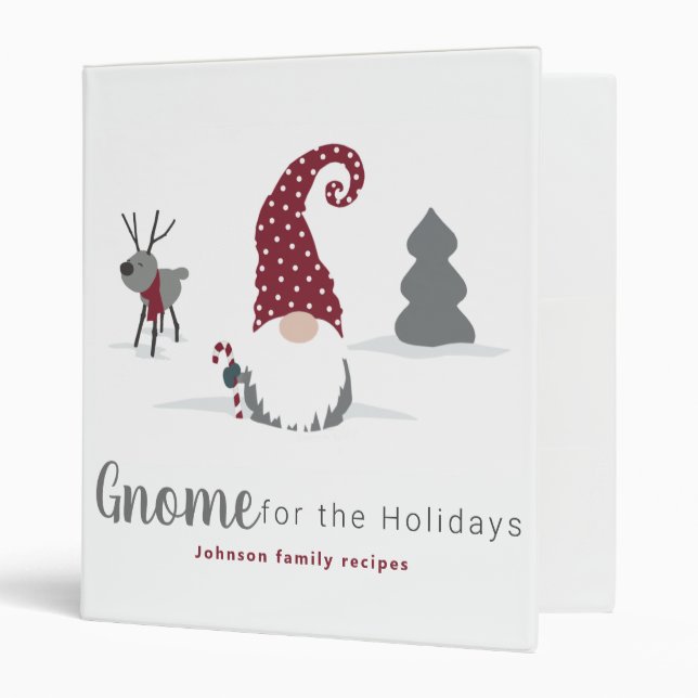 Gnome and Reindeer Scandinavian Tomte design 3 Ring Binder (Front/Inside)