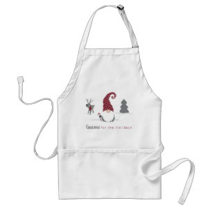Gnome and reindeer Scandinavian Tomte design Adult Apron