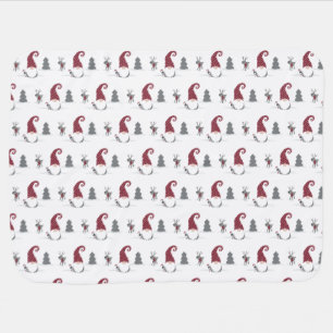 Gnome and reindeer Scandinavian Tomte design Baby Blanket