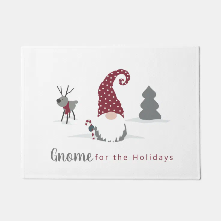 Gnome and Reindeer Scandinavian Tomte design Doormat Zazzle