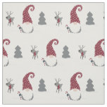 Gnome and Reindeer Scandinavian Tomte design Fabric