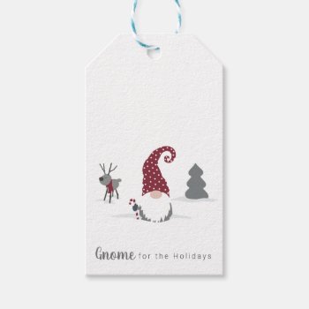 Gnome And Reindeer Scandinavian Tomte Design Gift Tags by ComicDaisy at Zazzle
