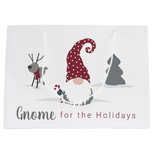 Gnome and Reindeer Scandinavian Tomte design Large Gift Bag
