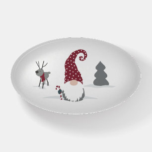 Gnome and Reindeer Scandinavian Tomte design Paperweight