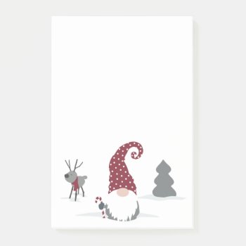Gnome And Reindeer Scandinavian Tomte Design Post-it Notes by ComicDaisy at Zazzle