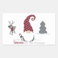 Gnome and Reindeer Scandinavian Tomte design Rectangular Sticker