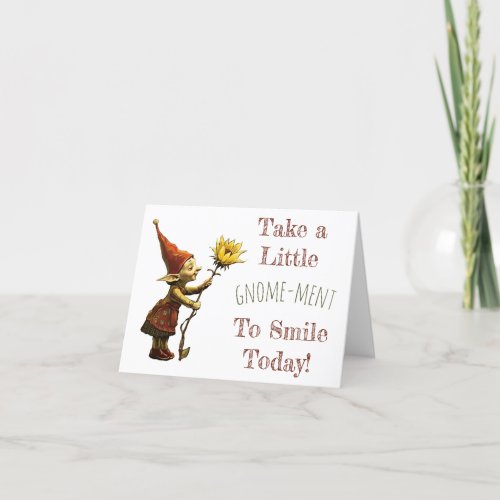 Gnome and Sunflower Greeting Card