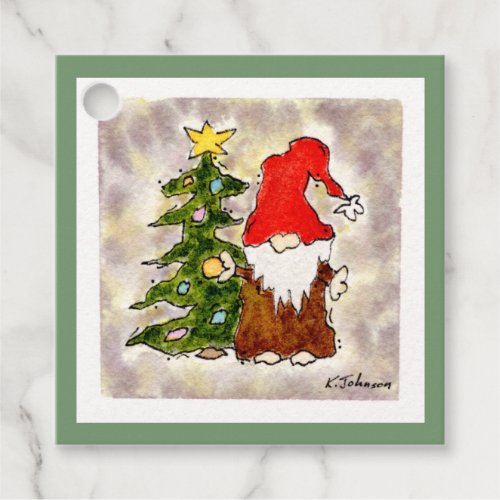 Gnome and Tree Christmas Gift Tags