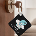 Gnome Aquarius Astrology Sign Angel Keychain<br><div class="desc">Blue Angel Aquarius Zodiac Astrology Sign keychain. Underneath Aquarius is the date. Personalize it to change the image and text. Edit it to make more changes. Contact Sandy at admin@giftsyoutreasure.com</div>