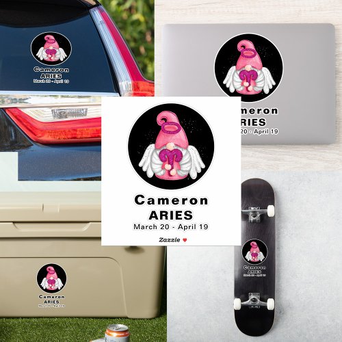 Gnome Aries Astrology Sign Angel 8 Vinyl Sticker