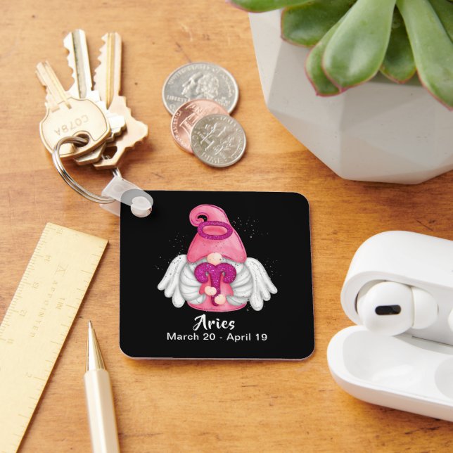 Gnome Aries Astrology Sign Angel Keychain (Desk)