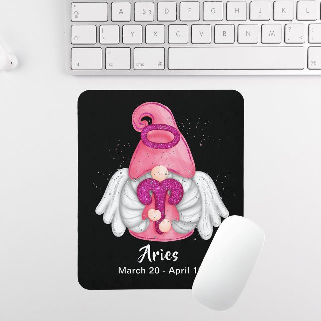 Gnome Aries Astrology Sign Angel Mouse Pad (Gnome Aries Astrology Sign Angel Mouse Pad)