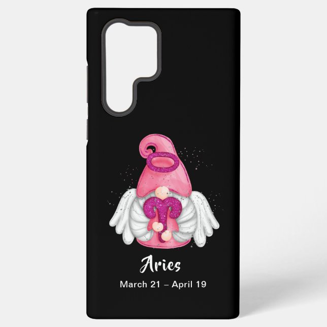 Gnome Aries Astrology Sign Angel S21 Ultra Samsung Galaxy Case (Back)