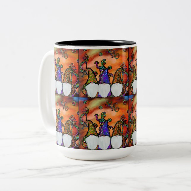 Gnome  Art Two-Tone Coffee Mug (Front Left)