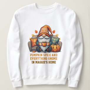 Gnome at home cosy - pumpkin design sweatshirt