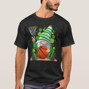 Gnome Basketball Shamrock Irish St Patrick's Day T-Shirt