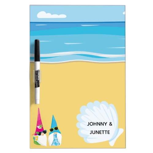 Gnome Beach Couple Cruise Door Magnet Dry Erase Board