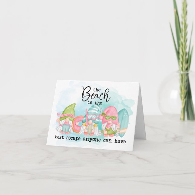 Gnome Beach Note Card (Front)