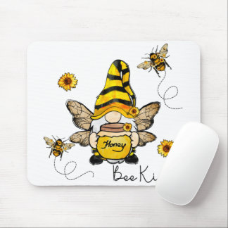 Gnome Bee Kind Sunflower Mousepad