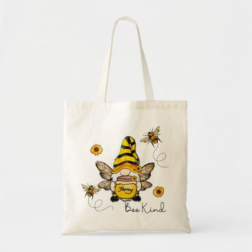 Gnome Bee Kind Sunflower Tote Bag