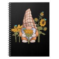 Gnome Bee Sunflower Gardening Notebook