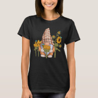 Gnome Bee Sunflower Gardening T-Shirt