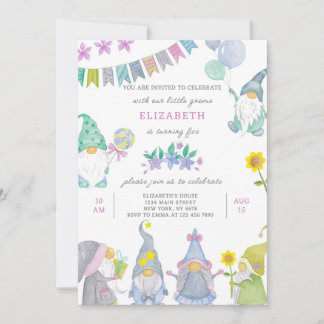 Gnome Birthday Invitation