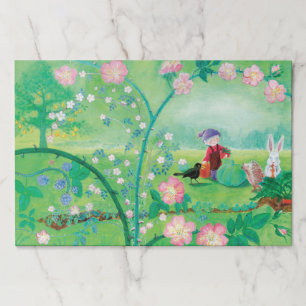 Gnome, Blackbird, Hedgehog & Rabbit Paper Placemat
